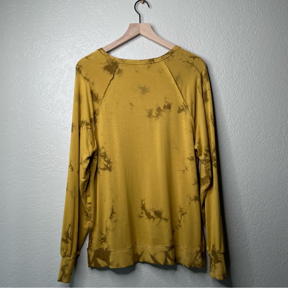 JoyLab Women's Soft Lightweight Sweatshirt Tie Dye Pattern Mustard Yellow - Picture 10 of 12